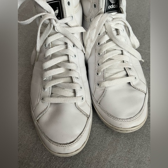 [US10]Adidas Men White High-Top leather indoor soccer Sneaker 675001 - Picture 1 of 5